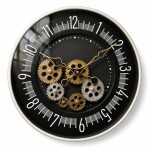 Modern Gear Wall Clock – Black Contemporary Design