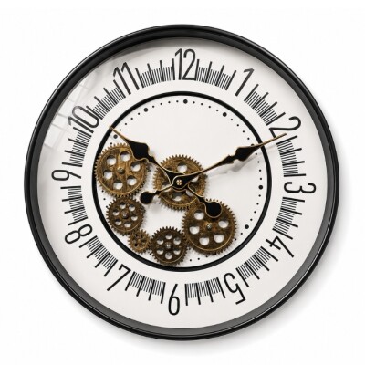 Modern Gear Wall Clock – White Minimal Design