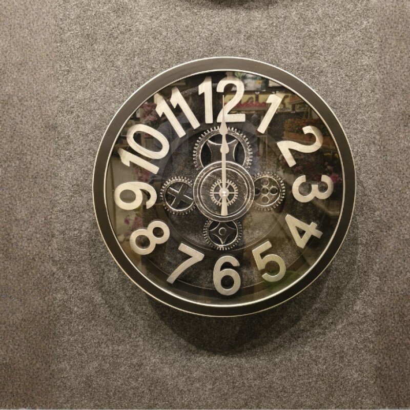 Modern Gear Wall Clock – Black Industrial Design