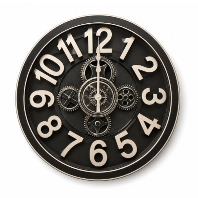 Modern Gear Wall Clock – Black Industrial Design
