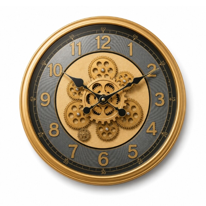 Luxury Gear Wall Clock – Gold Modern Design