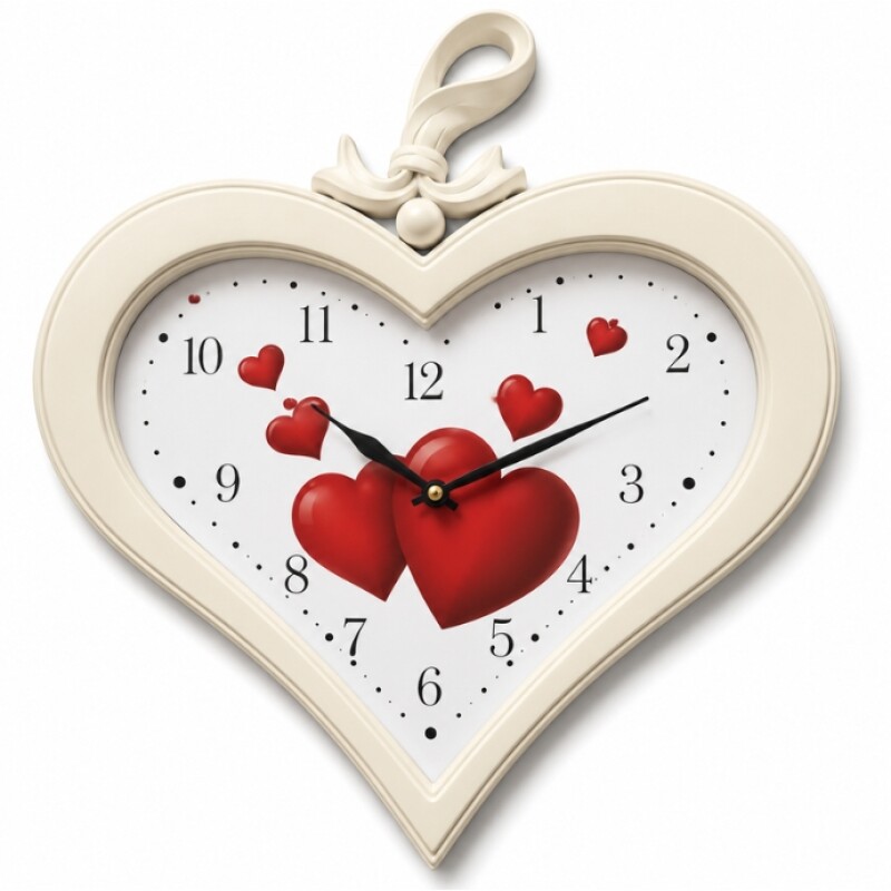 Heart Shape Wall Clock – Romantic White Design