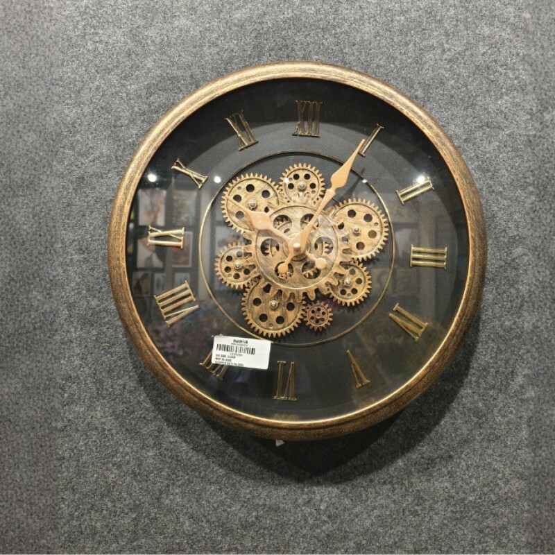 Vintage Roman Gear Wall Clock – Antique Bronze Design