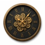 Vintage Roman Gear Wall Clock – Antique Bronze Design