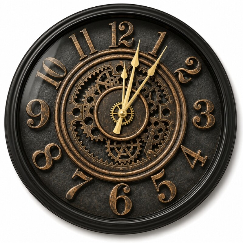 Vintage Gear Wall Clock – Black Antique Design