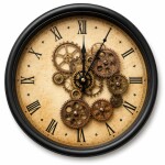 Vintage Roman Gear Wall Clock – Classic Antique Design