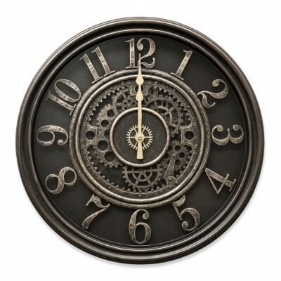 Modern Industrial Gear Wall Clock – Metallic Finish