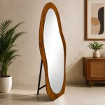 Organic Shape Plywood Full Length Floor Mirror