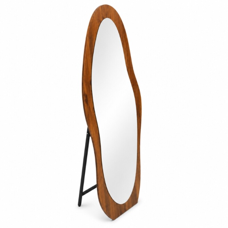 Organic Shape Plywood Full Length Floor Mirror