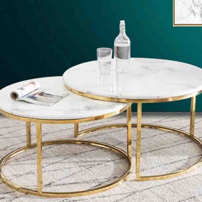 BH Engineered Marble Nesting Table