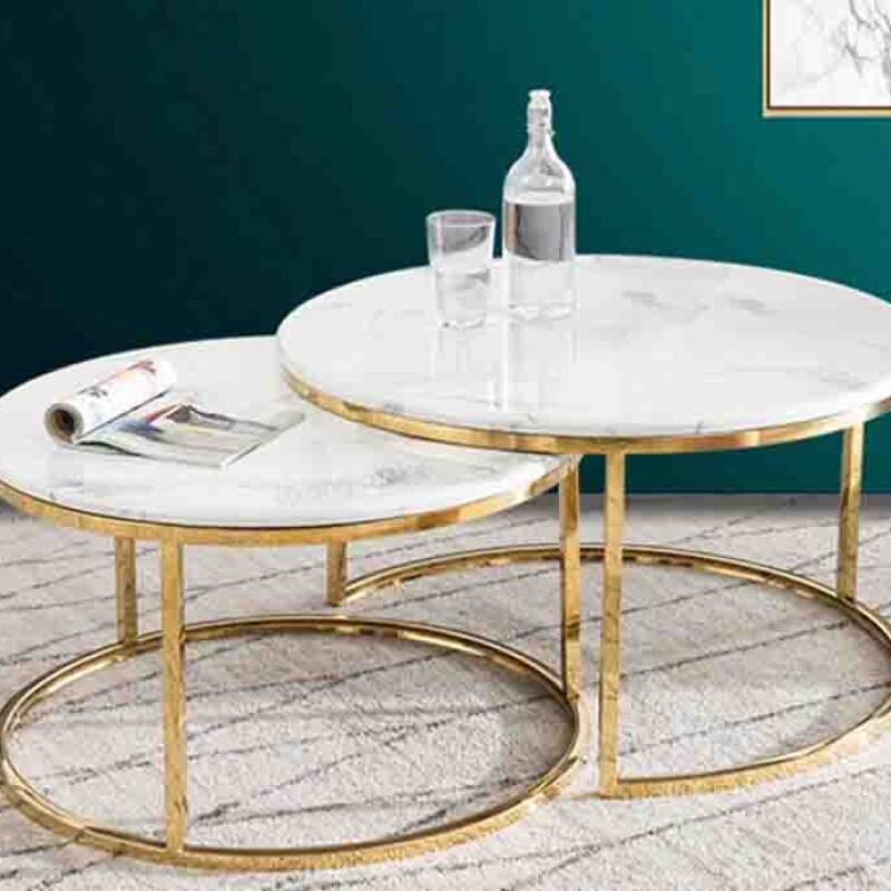 BH Engineered Marble Nesting Table