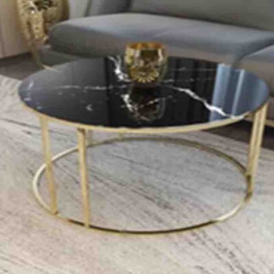 BH Engineered Black Marble Coffee Table