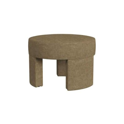 Round Tufted Ottoman with Low Profile Base