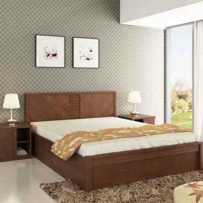 BH Walnut Engineering Wood Cot
