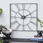 Black Square Wall Clock HT