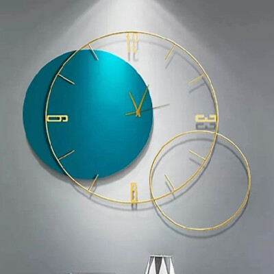 Creative Blue Metal Wall Clock HT