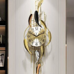 Stylish Black & Gold Metal Wall Clock HT