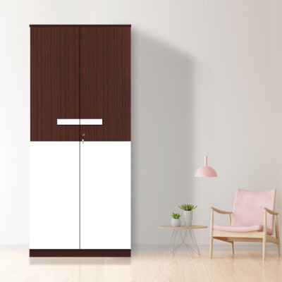 Engineering Wood 2 Door Wardrobe in Mahagony