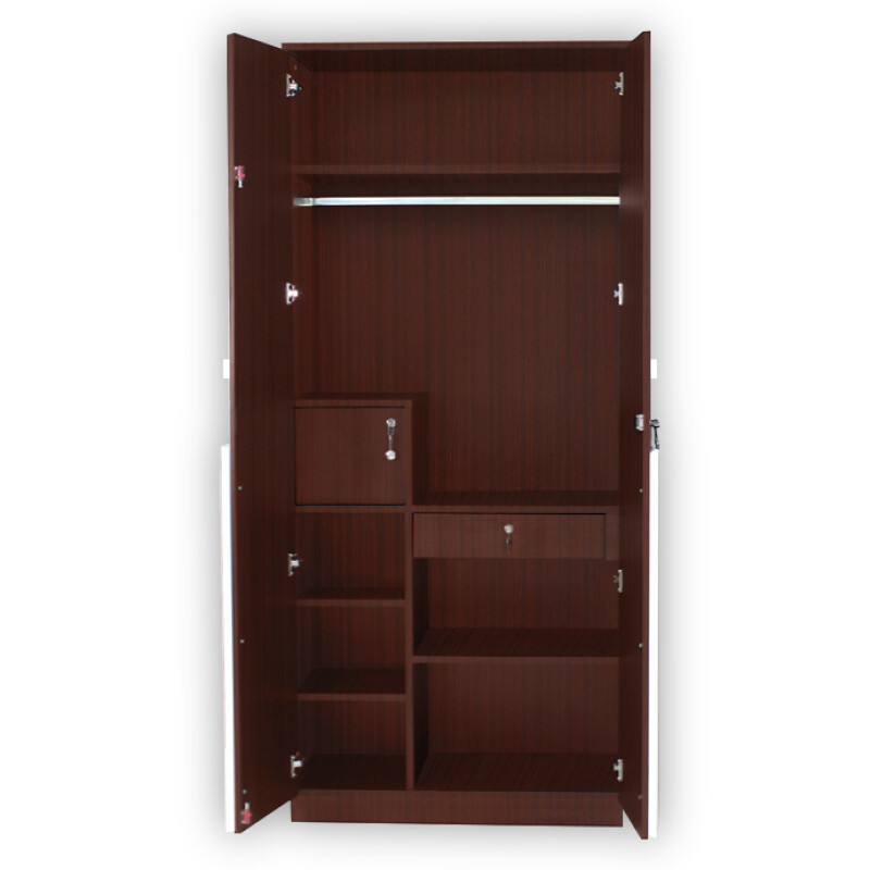 Engineering Wood 2 Door Wardrobe in Mahagony