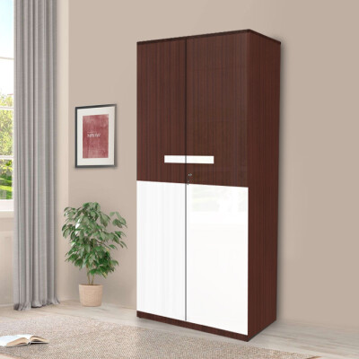 Engineering Wood 2 Door Wardrobe in Mahagony