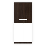 Engineering Wood 2 Door Wardrobe in Brown Teak & White