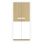Engineering Wood 2 Door Wardrobe in Alberta Maple & White