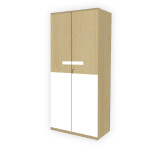 Engineering Wood 2 Door Wardrobe in Alberta Maple & White
