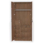 Engineering Wood 2 Door Wardrobe in Lorraine Walnut & White