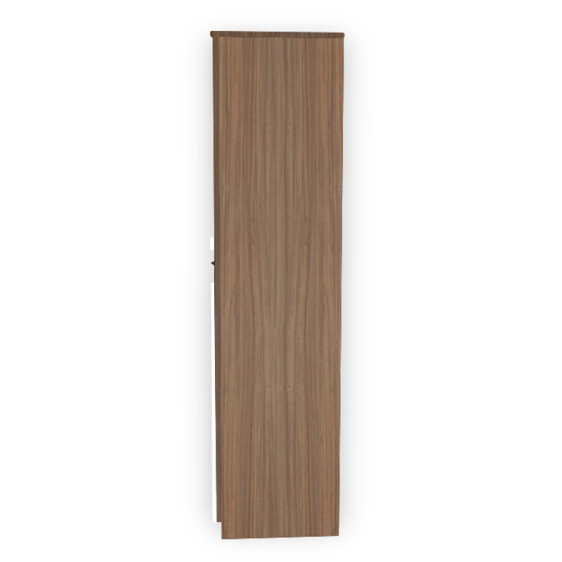 Engineering Wood 2 Door Wardrobe in Lorraine Walnut & White