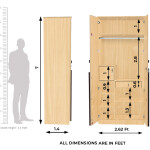 Engineering Wood 2 Door Wardrobe in Ice Beech & Choco Walnut