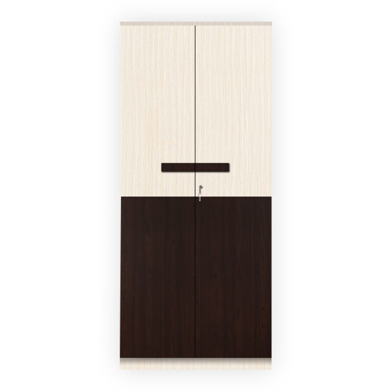 Engineering Wood 2 Door Wardrobe in Hiland Pine & Choco Walnut