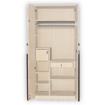 Engineering Wood 2 Door Wardrobe in Hiland Pine & Choco Walnut