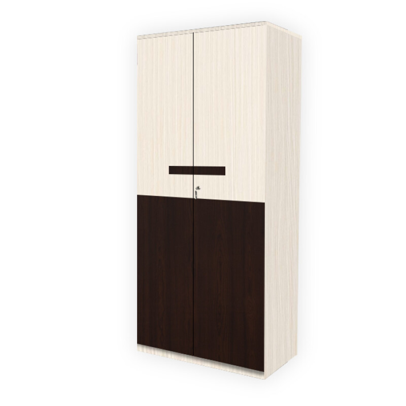 Engineering Wood 2 Door Wardrobe in Hiland Pine & Choco Walnut