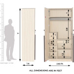 Engineering Wood 2 Door Wardrobe in Hiland Pine & Choco Walnut