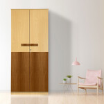 Engineering Wood 2 Door Wardrobe in Mysore Teak & Bavarian Beech