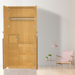 Engineering Wood 2 Door Wardrobe in Mysore Teak & Bavarian Beech