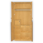 Engineering Wood 2 Door Wardrobe in Mysore Teak & Bavarian Beech