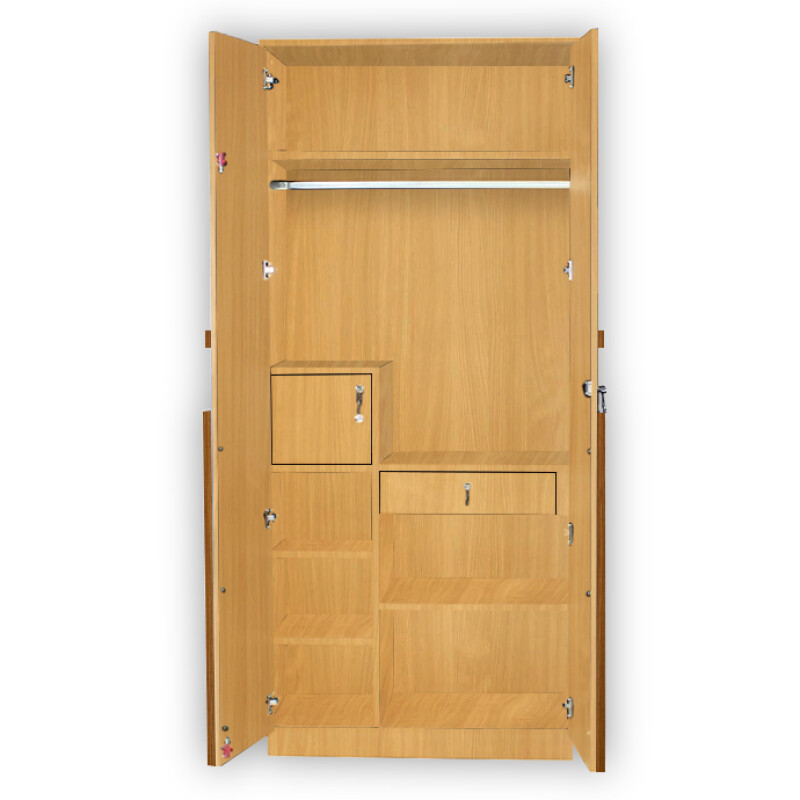 Engineering Wood 2 Door Wardrobe in Mysore Teak & Bavarian Beech