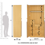 Engineering Wood 2 Door Wardrobe in Mysore Teak & Bavarian Beech