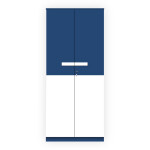 Engineering Wood 2 Door Wardrobe in Electric Blue & White