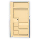 Engineering Wood 2 Door Wardrobe in Electric Blue & Ivory
