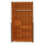 Engineering Wood 2 Door Wardrobe in Oxford Cherry & Dark Maple