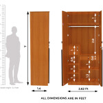 Engineering Wood 2 Door Wardrobe in Oxford Cherry & Dark Maple