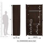 Engineering Wood 2 Door Wardrobe in Brown Teak & White