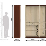 BHF 3 Door Wardrobe in Hiland Pine & Moldau Akazie Finish
