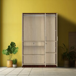 BHF 3 Door Wardrobe in Hiland Pine & Moldau Akazie Finish