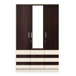 BHF 3 Door Wardrobe in Dark Maple & Hiland Pine Finish