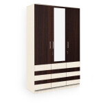 BHF 3 Door Wardrobe in Dark Maple & Hiland Pine Finish