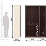 BHF 3 Door Wardrobe in Dark Maple & Hiland Pine Finish