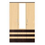 BHF 3 Door Wardrobe in Dark Maple & Ice Beech Finish